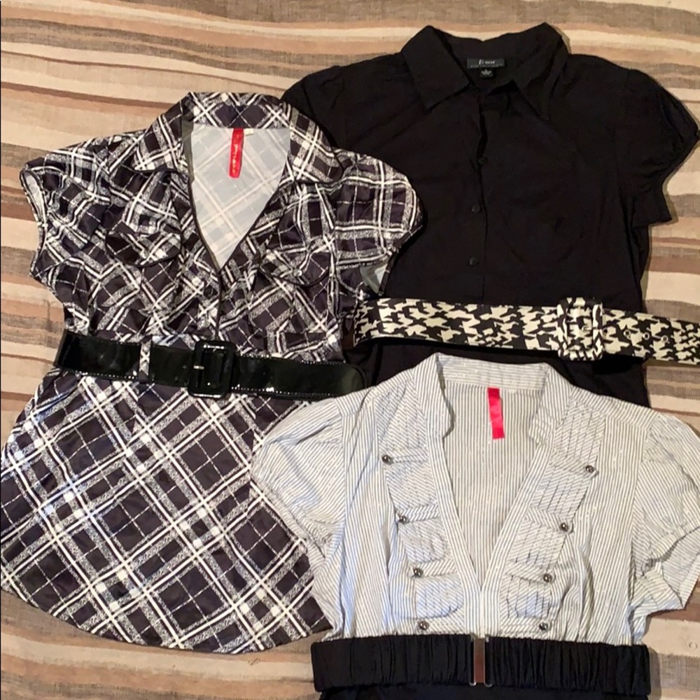 3 short sleeve blouses